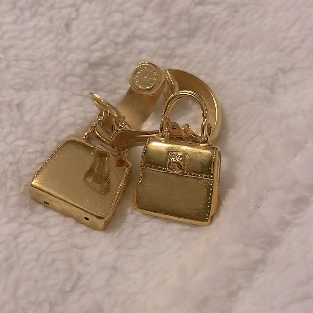 Celine *RARE* Vintage 91 mini purse clip-on earrings - Picture 6 of 6